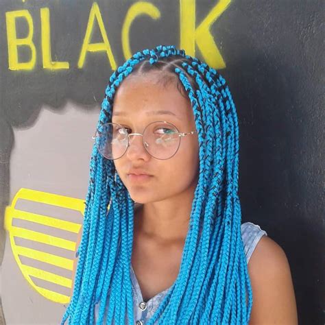 electric blue box braids|color 27 box braids.